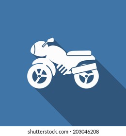 motocycle icon with long shadow