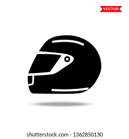 Motocycle racing helmet icon vector.