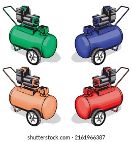 Motor Air Compressor Vector Illustration
