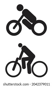 Motor bicycle and Standard bicycle vector image icons