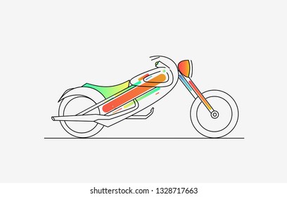 Motor Bike icon vector line art design. Vector illustration.