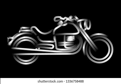 Motor Bike icon vector line art design. Vector illustration.