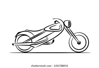 Motor Bike icon vector line art design. Vector illustration.