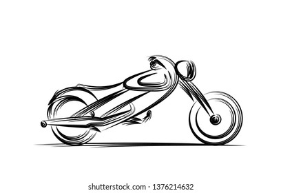 Motor Bike icon vector line art design. Vector illustration.