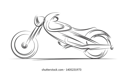 Motor Bike icon vector line art design. Vector illustration.