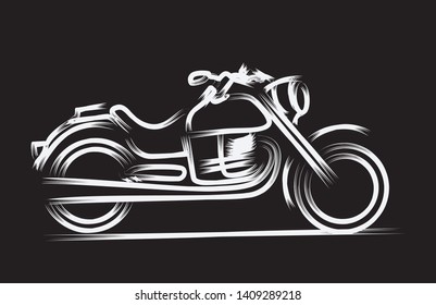 Motor Bike icon vector line art design. Vector illustration.