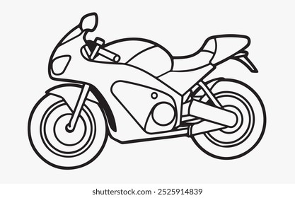 Motor bike line art icon illustration 