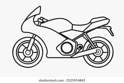 Motor bike line art icon illustration 