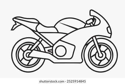 Motor bike line art icon illustration 