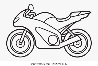 Motor bike line art icon illustration 