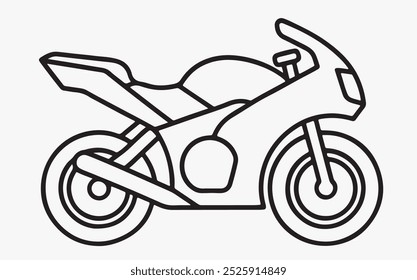 Motor bike line art icon illustration 