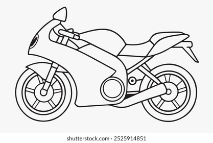 Motor bike line art icon illustration 