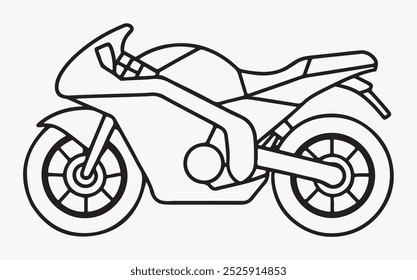 Motor bike line art icon illustration 