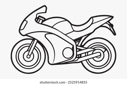 Motor bike line art icon illustration 