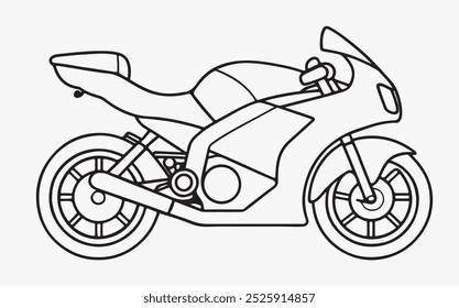 Motor bike line art icon illustration 