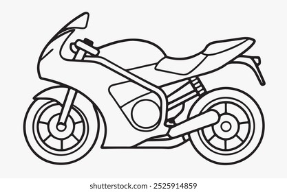 Motor bike line art icon illustration 