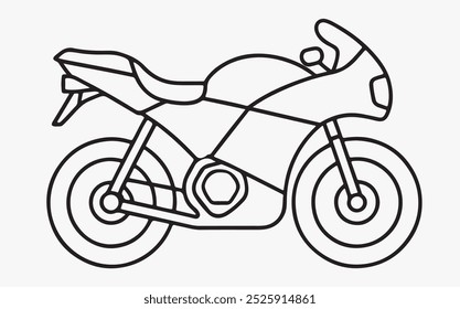 Motor bike line art icon illustration 