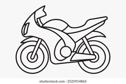 Motor bike line art icon illustration 