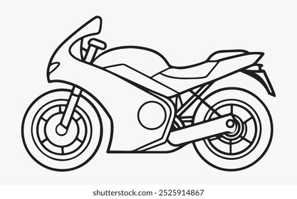 Ilustración de icono de arte de línea de bicicleta de motor 