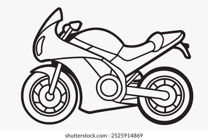 Motor bike line art icon illustration 