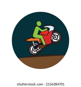 Motor bike rider, a logo suitable for sport field