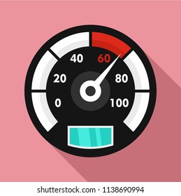 Motor bike speedometer icon. Flat illustration of motor bike speedometer vector icon for web design