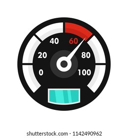 Motor bike speedometer icon. Flat illustration of motor bike speedometer vector icon for web isolated on white