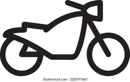 Motor Bike Transport Glyph Pictogram. Sport Motorbike Icon. Motorcycle, Scooter, Motorbike, Chopper Sign. Moto Cycle Symbol. Isolated Vector Illustration