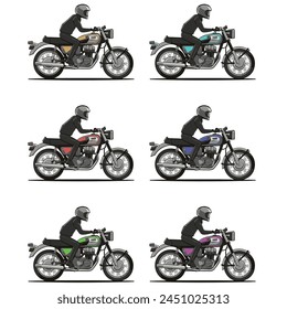 Vector de moto en diferentes colores