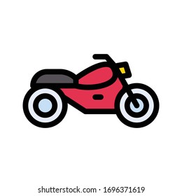 icono de color plano vectorial de motocicleta 