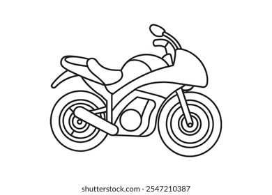 motocicleta vetor arte linha motocicleta 
ilustração de design de tatuagem de cavaleiro isolado na página de cor branca.