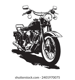 Motor bike vector silhouette art illustration