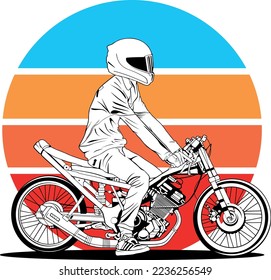 Ilustración de diseño de vectores de material motociclista