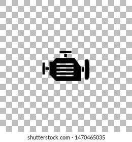 Motor. Black flat icon on a transparent background. Pictogram for your project