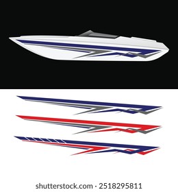 motor boat body background sticker vector design