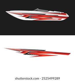 motor boat body sticker design vector.motor boat livery sticker