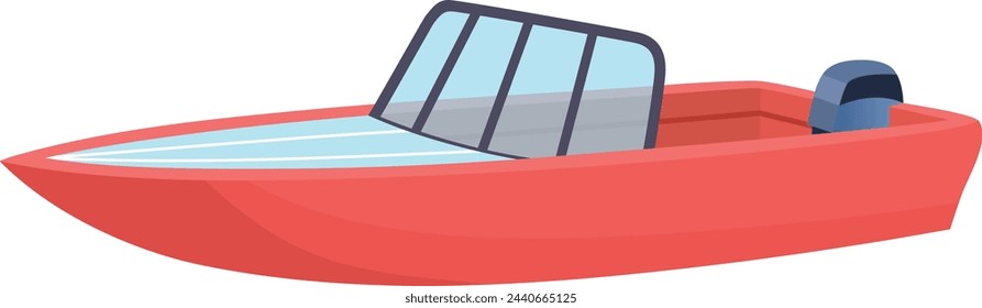 Motor boat cartoon icon. Water transport symbol isolated on white background
