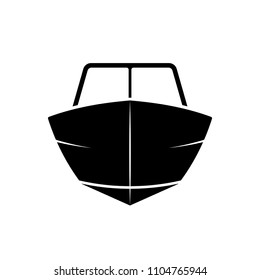 Motor boat front view. Clipart image isolated on white background