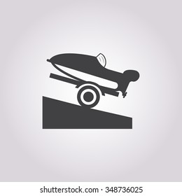 Motor boat icon. 