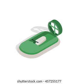 Motor boat icon in isometric 3d style isolated on white background. Maritime transport symbol