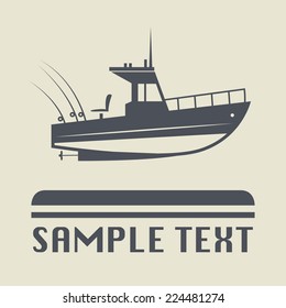 Motor boat icon or sign, vector illustration