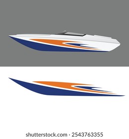 motor boat livery sticker design vector