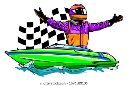 Motor boat race Vector illustration design art