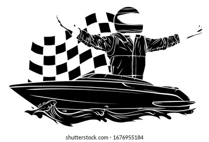 Motor boat race Vector illustration design art