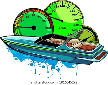 Motor boat race Vector illustration design art