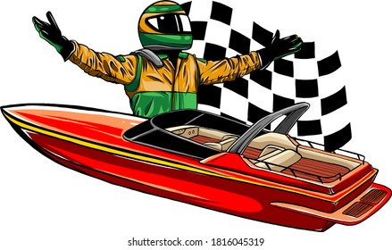 Motor boat race Vector illustration design art