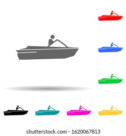Motor, boat, speed multi color style icon. Simple glyph, flat vector of water transportation icons
