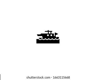 Motor boat vector flat icon. Isolated ferry boat emoji illustration 