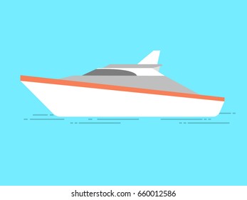 Motor boat vector icon in flat style
