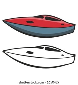 Motor boat. Vector illustration